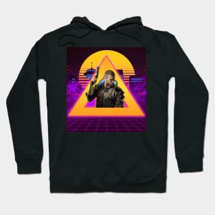 Cyberpunk Male Protagonist City Neon Hoodie